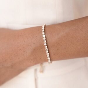 NEW Ettika 18K Gold Plated Adjustable Crystal Bracelet